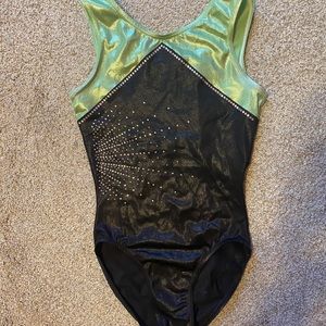 Adult Medium Green and Black Melody Leotard